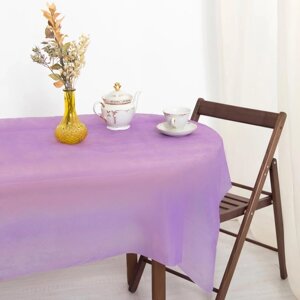 Скатерть для дачи Хозяюшка Радуга, цвет фиолетовый 137x274 см