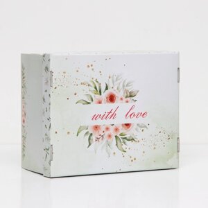 Складная коробка 'Розы алые'31,2 х 25,6 х 16,1 см (комплект из 2 шт.)