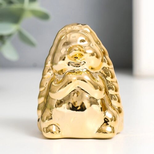 Сувенир керамика 'Ёжик' золото 5х4,5х6,7 см