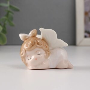 Сувенир керамика 'Малышка-ангел с бантиком спит' 6х4х5 см