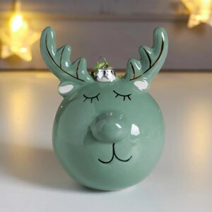 Сувенир керамика шар 'Лосик' зелёный 10х7,5х7,7 см (комплект из 4 шт.)