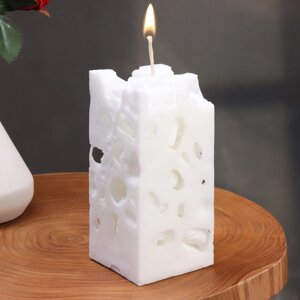 Свеча ароматическая декоративная 'Ажурная'белый, 6х6х12 см, чистый хлопок
