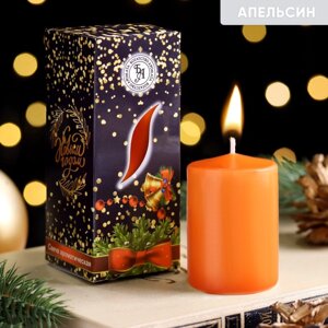 Свеча ароматическая новогодняя 'Волшебства в Новом году'апельсин, 4x6 см, в коробке