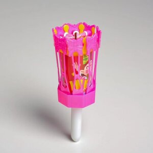 Свеча для торта музыкальная 'Цветок'розовая, 15x5 см