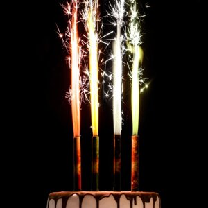 Свечи фонтаны для торта 'Неон'12,5 см, 40 секунд, цветное пламя, 4 шт