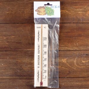 Термометр, градусник 'С легким паром'для бани и сауны, от 0C до +120C, 22 х 4 х 1.4 см