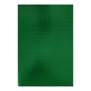Тетрадь А4, 96 листов в клетку Croco, бумвинил metallic, тиснение, блок офсет, зелёный