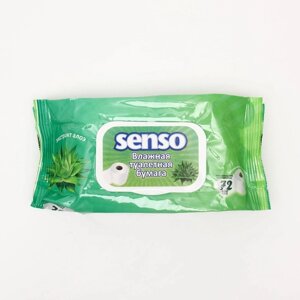 Влажная туалетная бумага 'Senso' с экстрактом алое, 72 шт