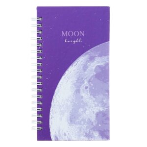 Записная книжка 96 листов А6 на гребне MESHU 'Moon light'твердая обложка, матовая ламинация, выборочный УФ-лак