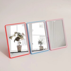 Зеркало настольное, на подставке, зеркальная поверхность 10,5 x 15,5 см, цвет МИКС