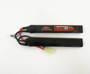 Storm Power Аккумулятор LiPo Лепесткового типа 7,4 В 1200 mAh 20C. Размер - 2x (126x20x6) мм. Черный