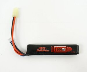 Storm Power Аккумулятор LiPo Прямоугольного типа 7.4 В 1100mAh 20С. Размер - 101x20x13 мм.