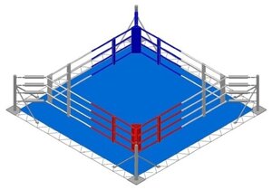 Тренировочный снаряд Спорт Продукт Ринг боксерский 5х5 м на упорах РБ-Ц30 синий