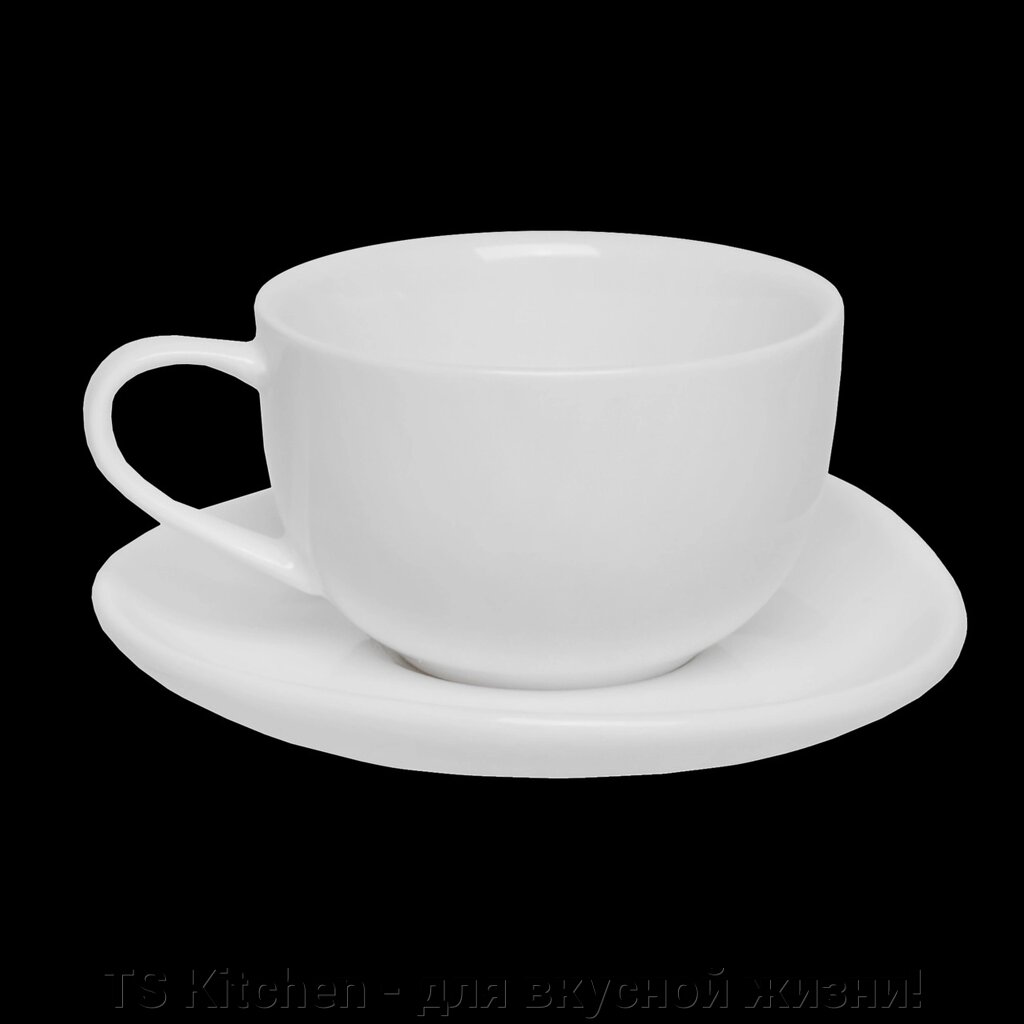 Чайная пара (чашка + блюдце) 240 мл  Royal White TU9999-3 / TUDOR от компании TS Kitchen - для вкусной жизни! - фото 1