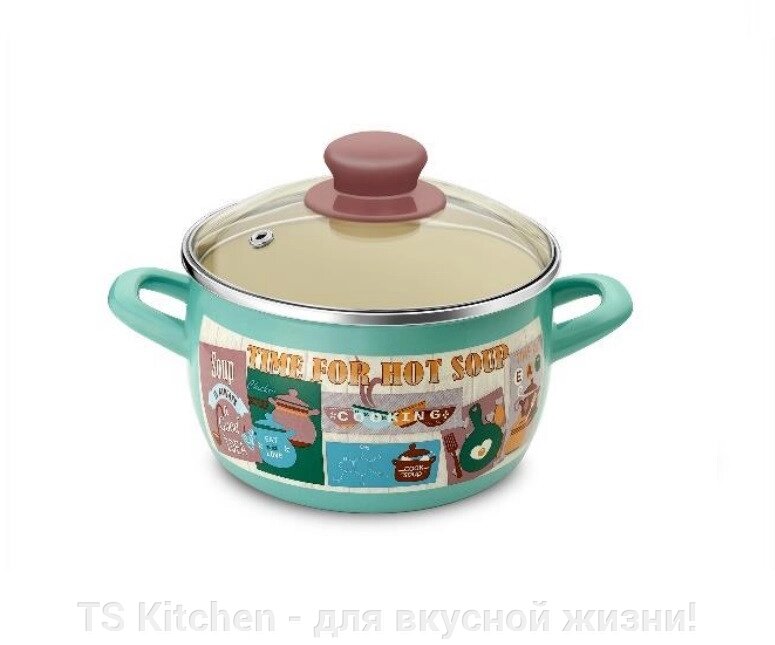 Кастрюля эмалированная Tiffany 3,3 л (IH33TFFNDL) Inhouse от компании TS Kitchen - для вкусной жизни! - фото 1