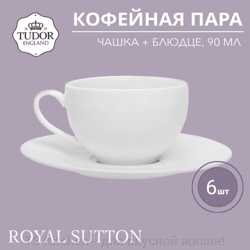 Кофейная пара (чашка+блюдце) 90 мл Royal Sutton TU1843 (набор 6шт) TUDOR