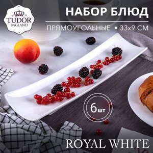 Блюдо прямоугольное 33 см Royal White TU1078-1 (набор 6шт) TUDOR в Алматы от компании TS Kitchen - для вкусной жизни!