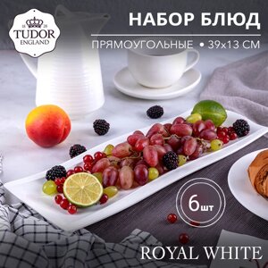 Блюдо прямоугольное узкое 39 см Royal White TU1895-1 (набор 6шт) TUDOR в Алматы от компании TS Kitchen - для вкусной жизни!
