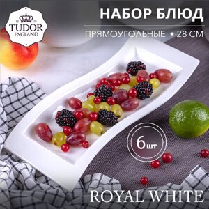 Блюдо прямоугольное 28 см Royal White TU0162 (набор 6шт) TUDOR в Алматы от компании TS Kitchen - для вкусной жизни!