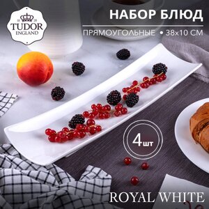 Блюдо прямоугольное 38 см Royal White TU1078 (набор 4шт) TUDOR в Алматы от компании TS Kitchen - для вкусной жизни!