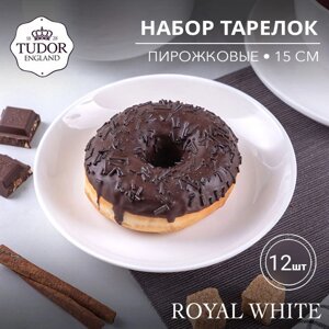 Тарелка пирожковая 15 см Royal White TU2204 (набор 12шт) TUDOR в Алматы от компании TS Kitchen - для вкусной жизни!