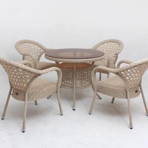 Комплект мебели из ротанга, стол + 4 стула