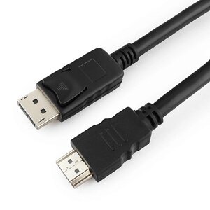 Кабель DisplayPort-HDMI Cablexpert CC-DP-HDMI-5M, 5м, 20M/19M, черный, экран, пакет