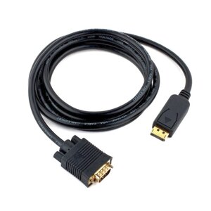 Кабель DisplayPort-VGA Cablexpert CCP-DPM-VGAM-6, 1,8м, 20M/15M, черный, экран, пакет