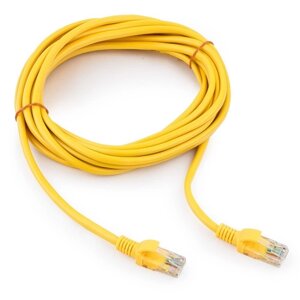 Патч-корд UTP Cablexpert PP12-5M/Y кат. 5e, 5м, литой, многожильный (жёлтый)