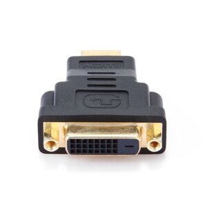 Переходник HDMI DVI Cablexpert A-HDMI-DVI-3, 19M/25F, золотые разъемы, пакет, черный