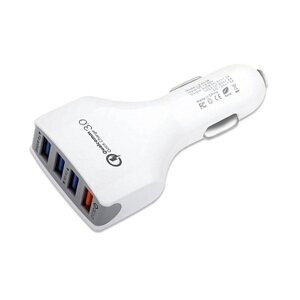 Зарядное устройство автомобильное Cablexpert MP3A-UC-CAR18,12V-5V 4-USB, поддержка quick charge 3.0