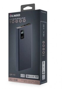 Зарядное устройство Power bank Olmio QR-10 10000mAh QuickCharge3.0 темно-синий