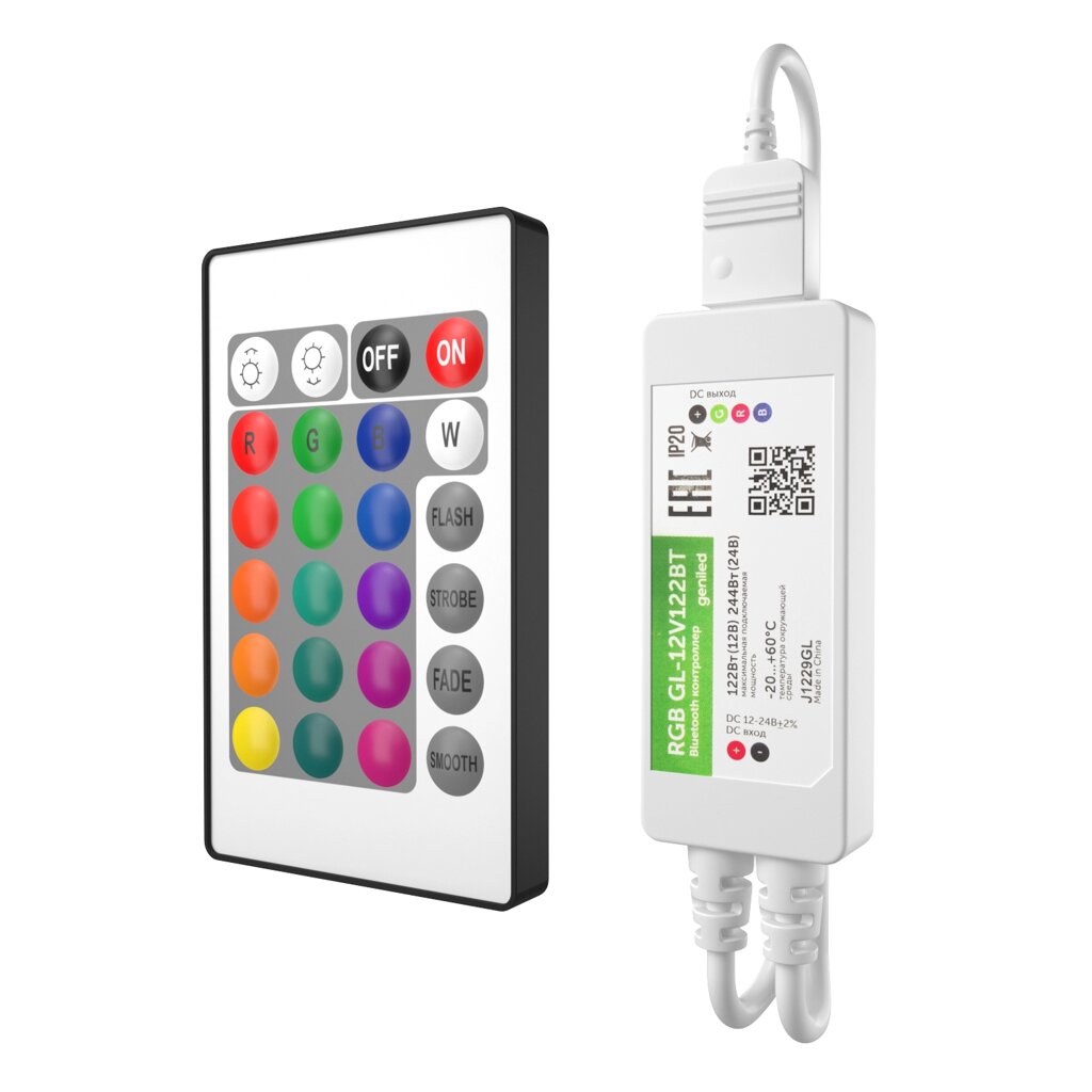 Bluetooth Контроллер RGB GL-12V122BT с приложением Geniled Smart от компании ТОО Alfaopt KZ - фото 1