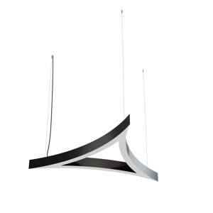 Дизайнерский светодиодный светильник Geniled Art Trigon Line Arc In 1200x1200x1200 h80 4000К 90Ra Черный