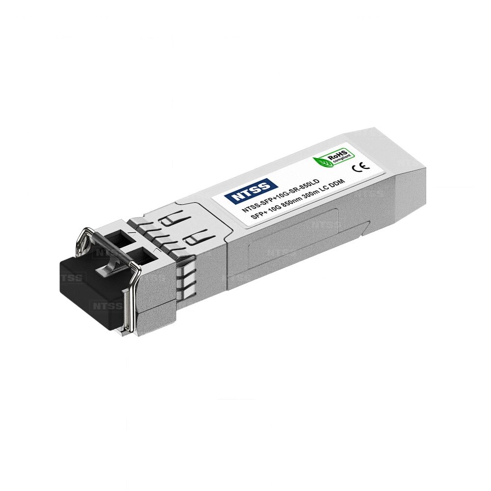 Двухволоконный модуль NTSS SFP+, 10 Гбит/с, разъём duplex LC, рабочая длина волны 850нм, MM, дальность до 300м, ОБ 4дБ, от компании ТОО Alfaopt KZ - фото 1