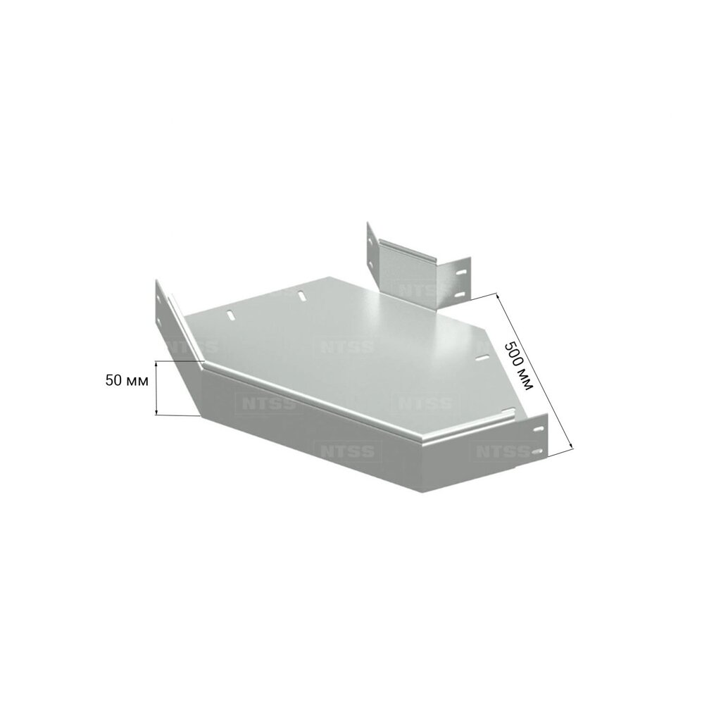 Горизонтальный угол NTSS 90° 50х500, толщина 1,0 (с крышкой) от компании ТОО Alfaopt KZ - фото 1