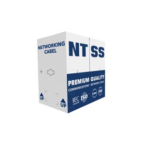 Кабель внутренний одножильный NTSS premium U/UTP 4PR 23AWG CAT6 pvcнг (в) 305м серый