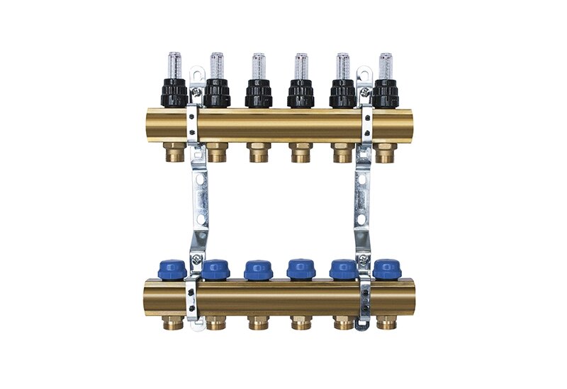Коллектор с расходомерами 1"х 3/4" 5 вых от компании ТОО Alfaopt KZ - фото 1
