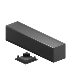 Комплект профиля Geniled для светодиодной ленты угловой 16x16x2000 М20 Черный с заглушками и L-образным черным
