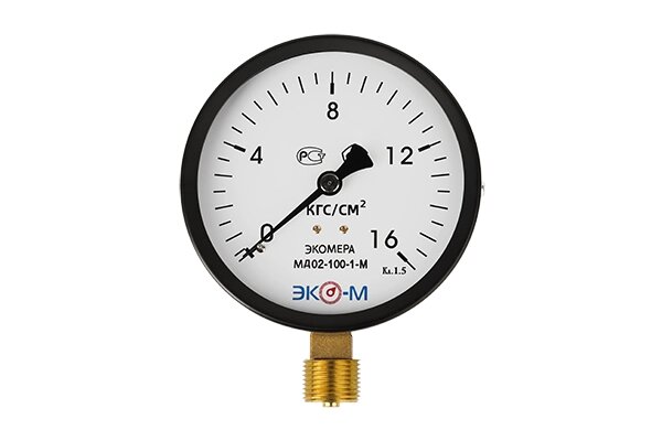 Манометр ЭКОМЕРА МД02-100мм 0..16 кгс/см2 М20*1,5 (исп. 2) от компании ТОО Alfaopt KZ - фото 1