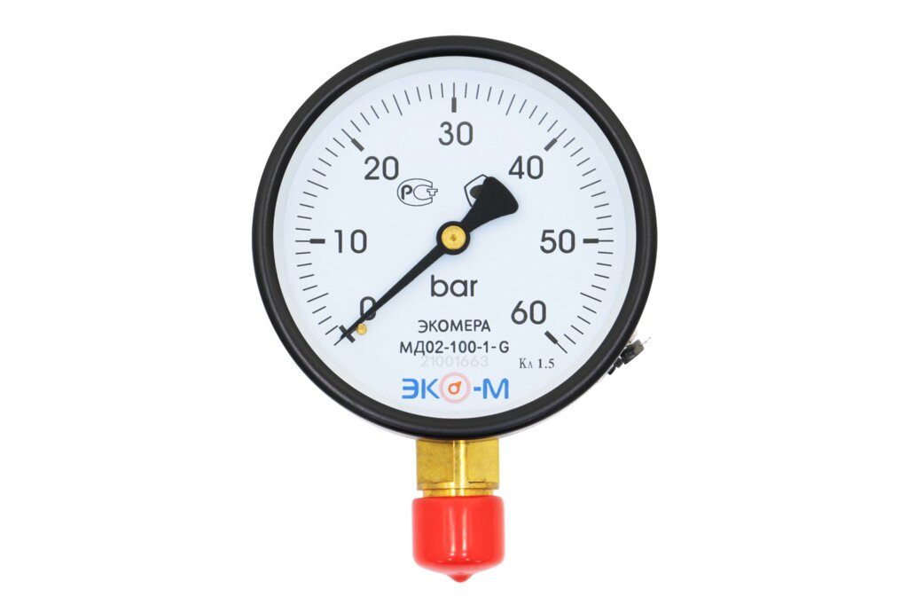 Манометр ЭКОМЕРА МД02-100мм 0..60 бар G1/2 от компании ТОО Alfaopt KZ - фото 1