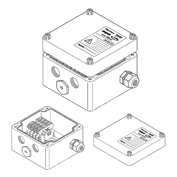 Однофазная соединительная коробка (1xM25 + 3xM20) JB-EX-20 (EE x e) от компании ТОО Alfaopt KZ - фото 1