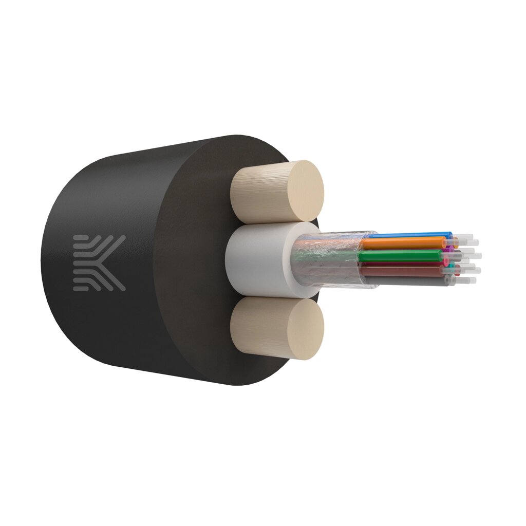 Оптический кабель Дроп-круглый 12 волокон 4 кН SM 9/125 G. 657. A1 полиэтилен с центральной трубкой усилен от компании ТОО Alfaopt KZ - фото 1