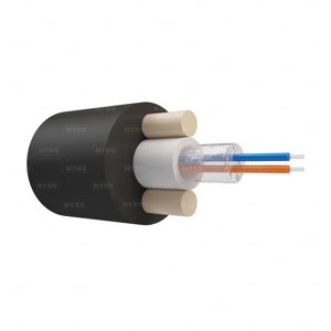 Оптический кабель NTSS Дроп-круглый, G. 657. A1, 2 волокна, центральная трубка, стеклопрутки, полиэтилен, 1.5кН