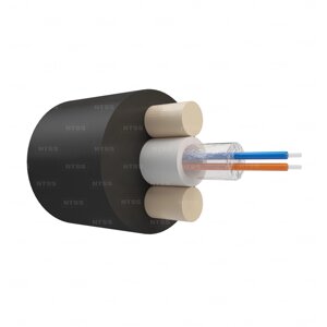 Оптический кабель NTSS Дроп-круглый, G. 657. A1, 2 волокна, центральная трубка, стеклопрутки, полиэтилен, 3кН
