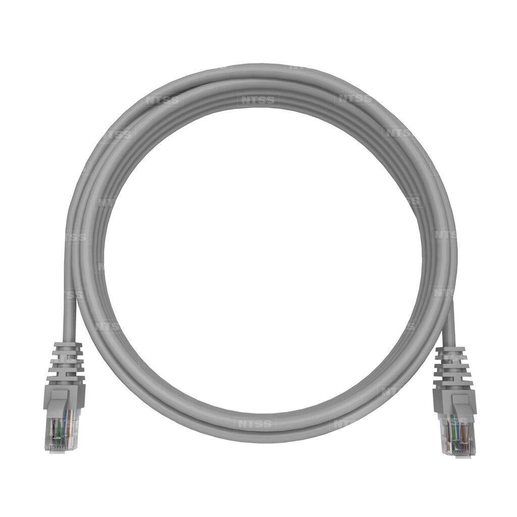 Патч-корд NTSS PREMIUM 2xRJ45/8P8C, T568B UTP 28 AWG CAT6A LSZH 0,5 метра, серый от компании ТОО Alfaopt KZ - фото 1