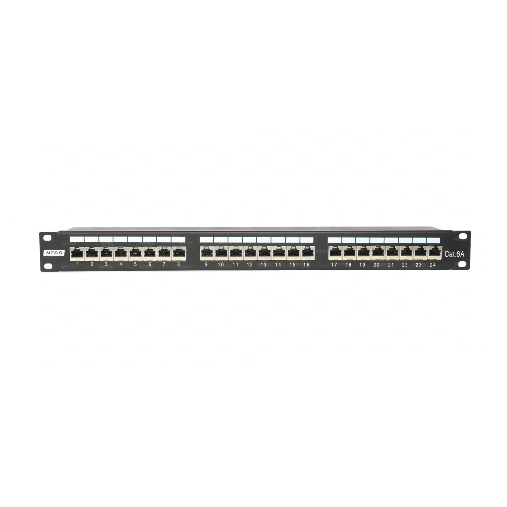 Патч-панель NTSS PREMIUM FTP, 19", 24 порта RJ45, cat. 6А, 1U, Dual IDC от компании ТОО Alfaopt KZ - фото 1