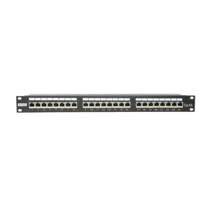 Патч-панель NTSS premium FTP, 19", 24 порта RJ45, cat. 6а, 1U, dual IDC