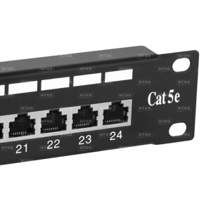 Патч-панель NTSS PREMIUM FTP, 19", 24 порта RJ45, cat. 5е, 1U, 110 тип