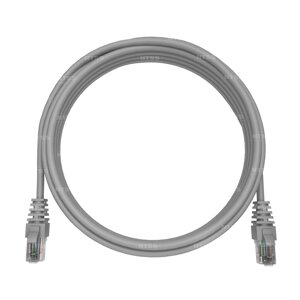 Патч-корд NTSS PREMIUM 2xRJ45/8P8C, T568B UTP 28 AWG CAT6A LSZH 1 метр, серый